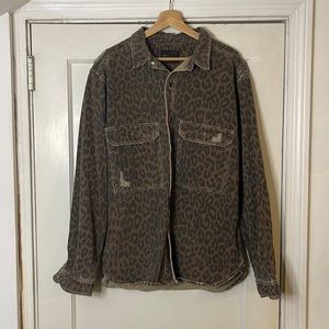 Mens denim cheetah shirt/jacket